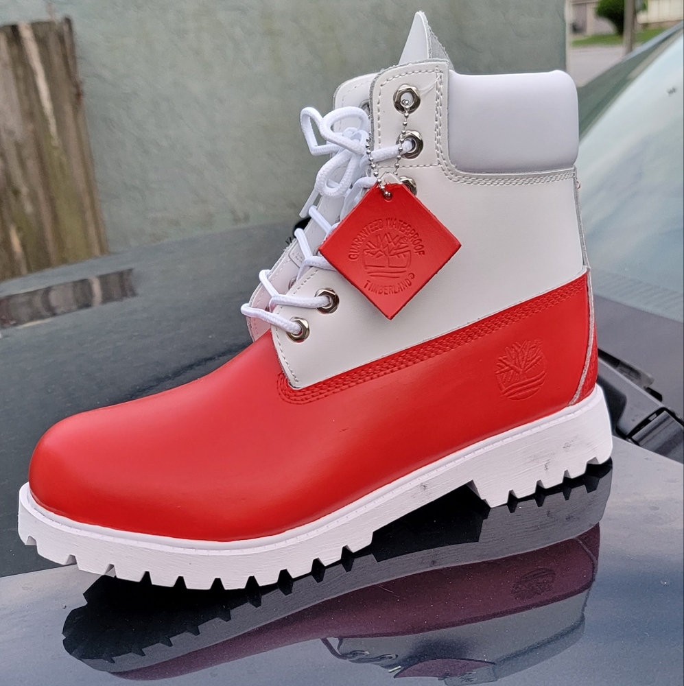 Timberland boots waterproof fashion Red fire